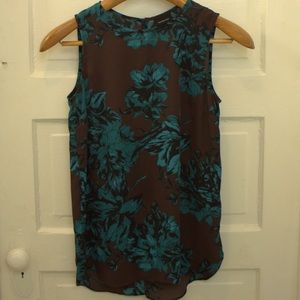 High-Low Chiffon Floral Tank